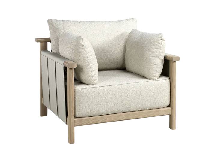Gartensessel Vaia, Edy&liv, beige/weissgrün, Holz