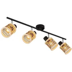 Deckenleuchte Deckenlampe Deckenstrahler beweglich schwarz matt Bambus L 70 cm