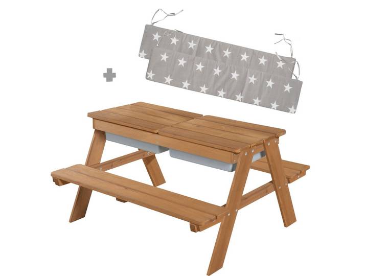 KINDERSITZGARNITUR OUTDOOR + mit Spielwannen und Bankkissen