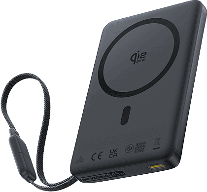 Powerbank - Baseus PicoGo AM52, 10000 mAh, Cable Tipo-C, 45W, Compatible con MagSafe, Carga rápida magnética Qi2.2, Negro