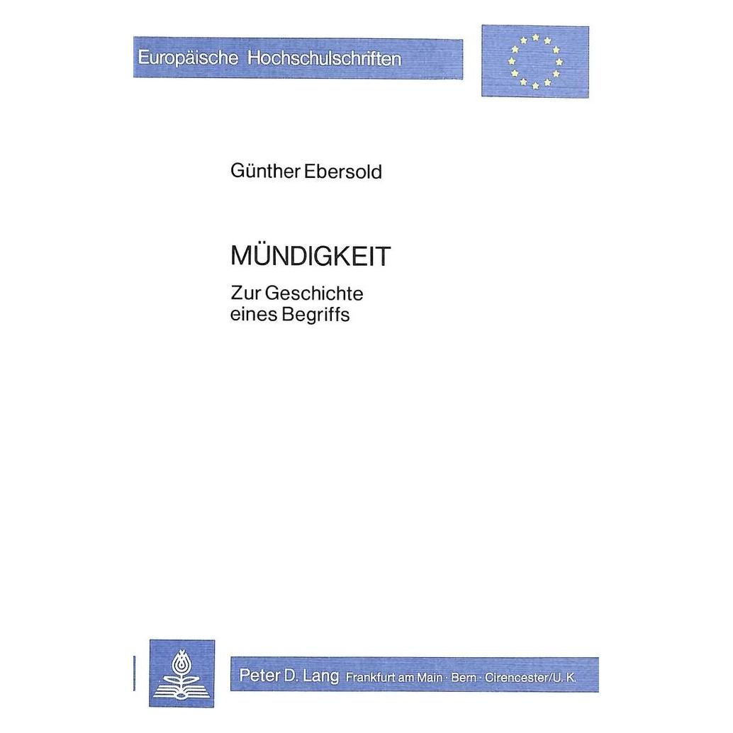Peter Lang Mündigkeit (Deutsch, Softcover, Günther Ebersold) (56032609)