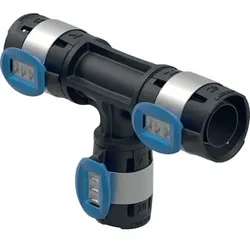 Geberit FlowFit T-Stück reduziert: Werkstoff=PPSU, d=25mm, d1=16mm, d2=20mm