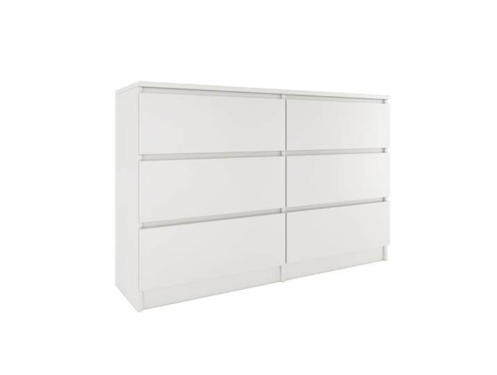 MILAN - Commode contemporaine chambre salon bureau 30x120x77 cm - 6 tiroirs - Meuble de rangementent - Chiffonier