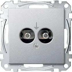 Merten MEG2100-0460 Potentialausgleich-Steckdosen-Einsatz, aluminium, System M MEG21000460