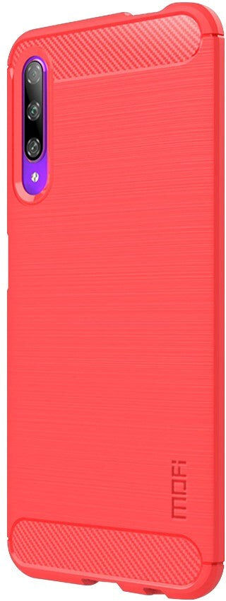 Mofi Huawei P Smart Pro Plastik Cover m. Carbon Fiber Look - Rød