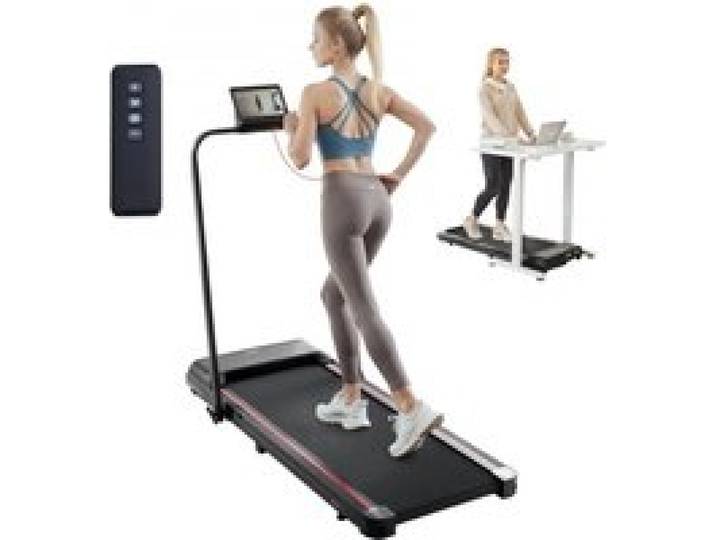 VEVOR Walking Pad Laufband unter den Schreibtisch, Laufband zum Arbeiten, klappbares Laufband mit 120 kg Tragkraft, tragbares 2 in 1 Pad mit 2,5 PS, Griffstange Fernbedienung LED-Anzeige 1-12 km/h
