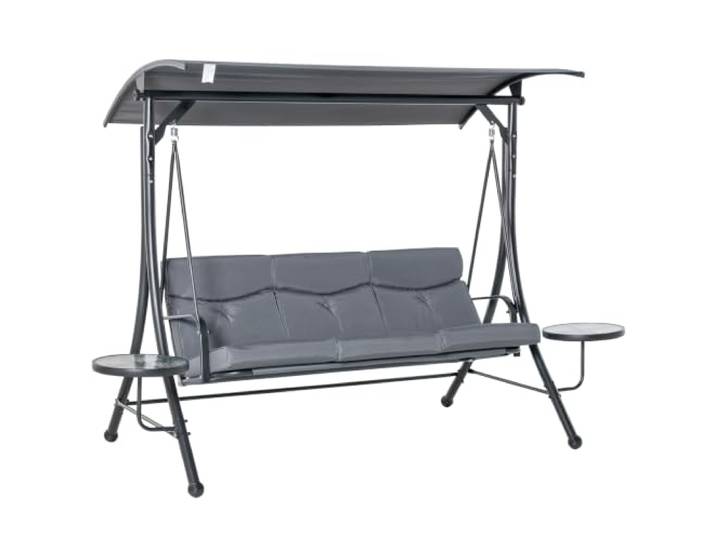 Outsunny Hollywoodschaukel met salontafels 3-zits 271x125x172 cm Grijs