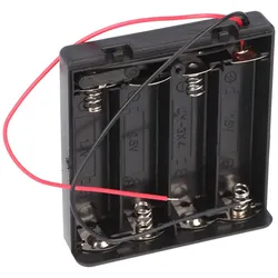 goobay Batteriehalter für 4x Mignon mit Deckel und Schalter lose Kabelenden, wasserabweisend – Batterie Halterung Elektronik (Kunststoff)