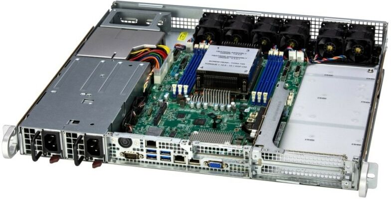 Supermicro AS-1115S-FWTRT sistema barebone per server AMD SoC Rack (1U) Nero, Metallico