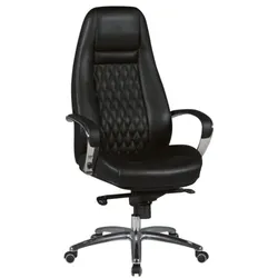 Amstyle Leder-Chefsessel »Austin« mit Armlehnen schwarz, 65 cm