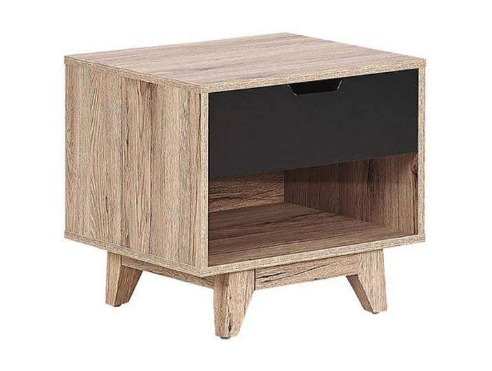 NACHTTISCH heller Holzfarbton/schwarz Spencer