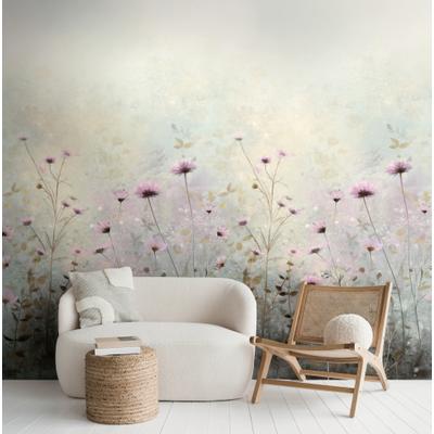 Fototapete LIVING WALLS "The Wall 4 Flowers – Filigrane Blumenwiese Vlies-Fototapete", natur, B:1,59m H:0m L:2,8m, Vinyl, Vlies, Tapeten, Filigrane Blumenwiese mit natürlicher Tiefenwirkung