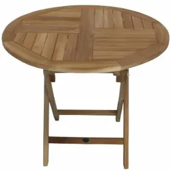 Zebra Poker Tisch rund 90x74cm aus Teakholz