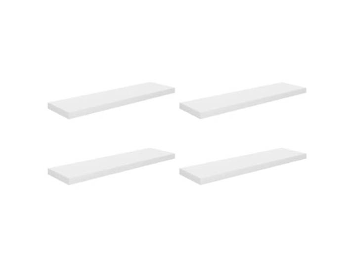 LASWWQMRF Schweberegal 4er Set Hochglanz-Weiß Wandregal 90x23,5 cm Elegantes Wandboard Viererset für Wohnzimmer & Schlafzimmer: Unsichtbare Halterung präsentiert Deko und Bücher stilvoll.