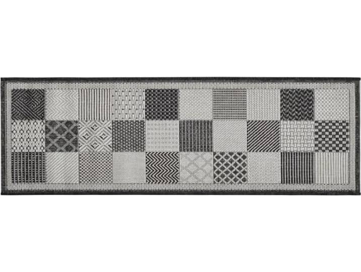 andiamo Outdoor Läufer Arizona - Teppichläufer Outdoor Teppich Flur Läufer Küchenteppich pflegeleicht 50 x 150 cm Anthrazit