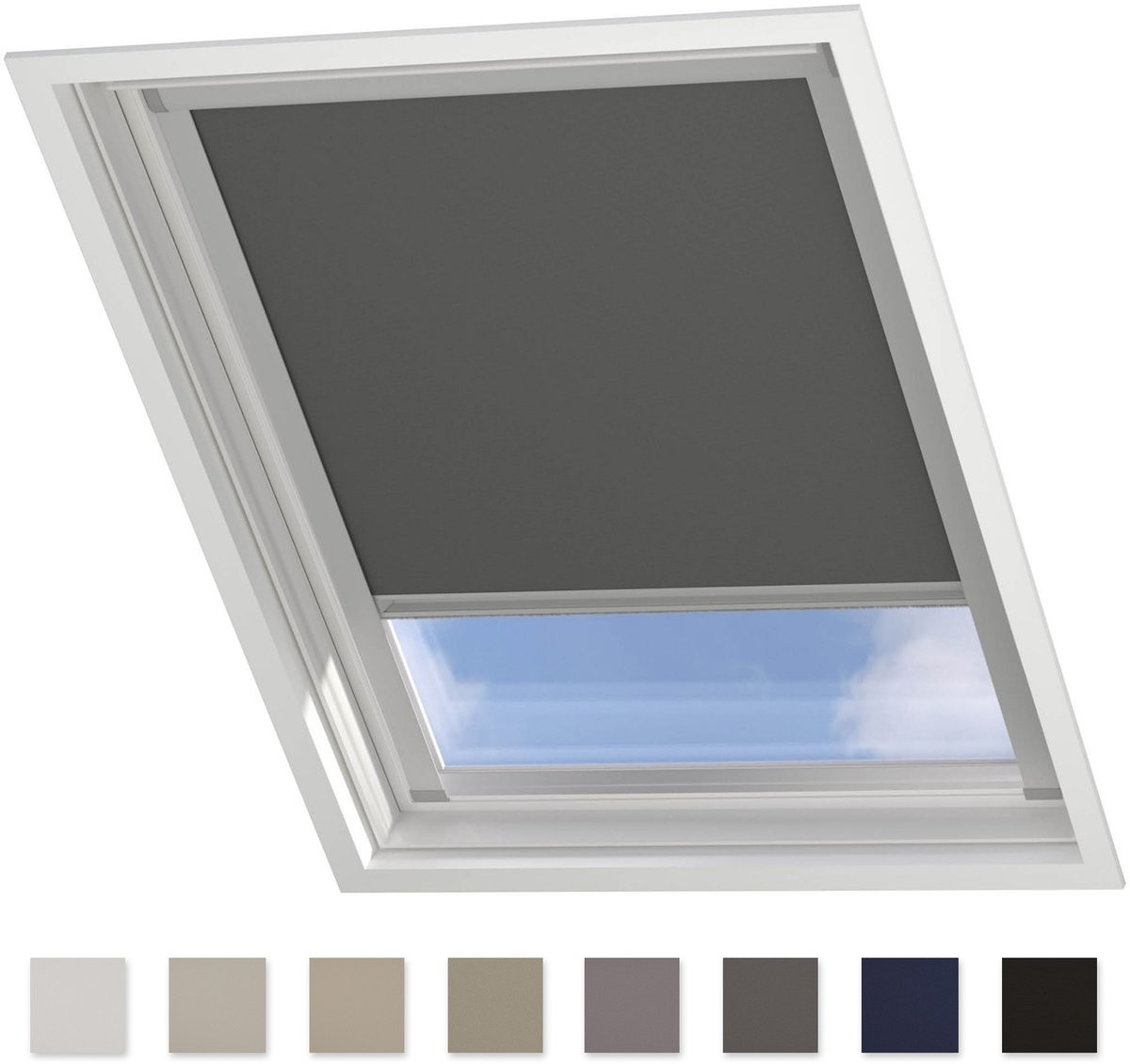 DTCH Dakraam Rolgordijn Trend Verduisterend - Donker Grijs - voor VELUX SK10