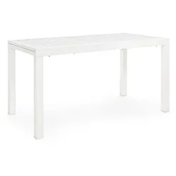 Gartentisch Hilde aus Aluminium, modern ausziehbar, rechteckig, weiß, für 6–8 Personen
