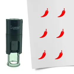 CombiCraft Selbstfärbender Stempel 'Chilischote' in der Farbe Rot, Ø10mm