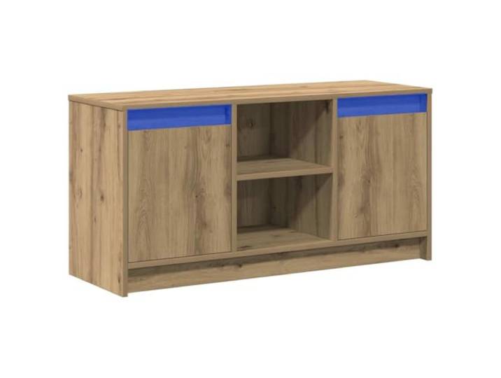GKHPYURE TV-Schrank braun 100 x 34 x 50 cm Holz mehrschichtig Wanddesign, 2 Türen, 2 Regale, funktionale Aufbewahrung, minimalistischer Stil