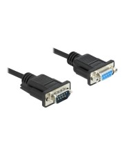 Delock Nullmodemkabel RS-232 Stecker/Buchse mit Muttern 3 m 3 m (86617)