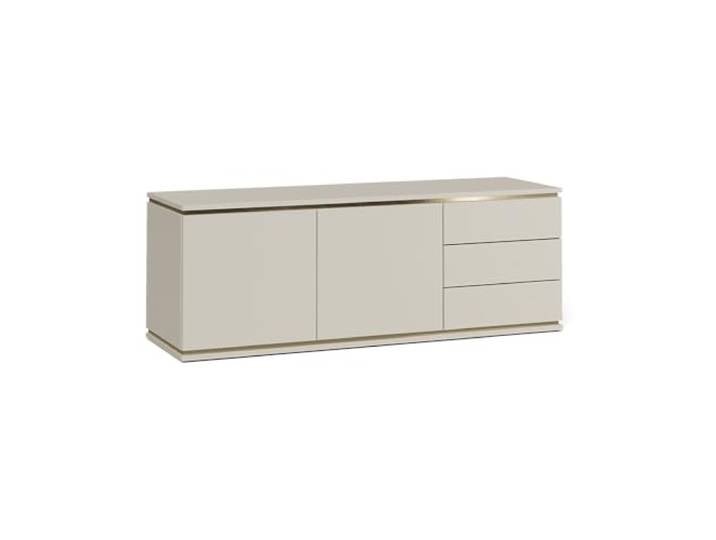 Vicco Lowboard Linette, Cashmere, 135 x 48.6 cm mit 2 Türen und 3 Schubladen, Push-to-Open Mechanismus für geräuschloses Öffnen