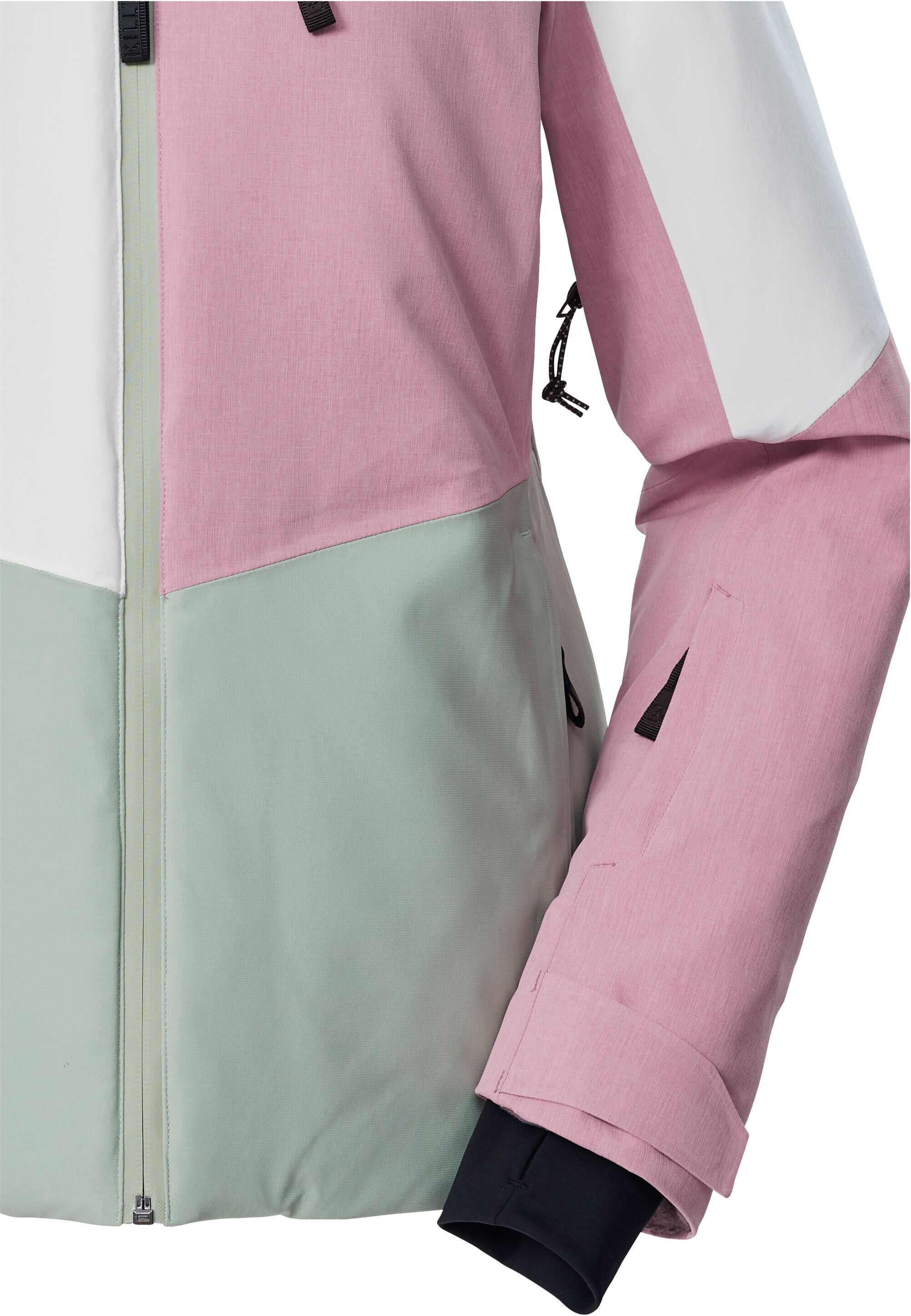 Skijacke KILLTEC "KSW 39 WMN SKI JCKT", Damen, Gr. 42, rosa (graugrün), Obermaterial: 100% Polyester.Futter: 100% Polyester.Füllung: 100% Polyester, Jacken Skijacke, Wasserdichte Damen Skijacke mit Atmungsaktivität und cleveren Features graugrün 42