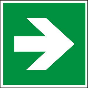 Abtec Hinweisschild ISO 7010 E006, Folie, 15 x 15 cm, Richtungspfeil