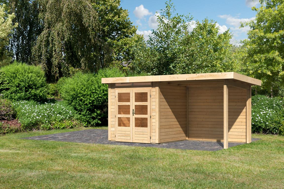 KARIBUHOLZT SH Kandern 1 natur 204x204x230 im Set mit AD 2,35m und RW 16905353