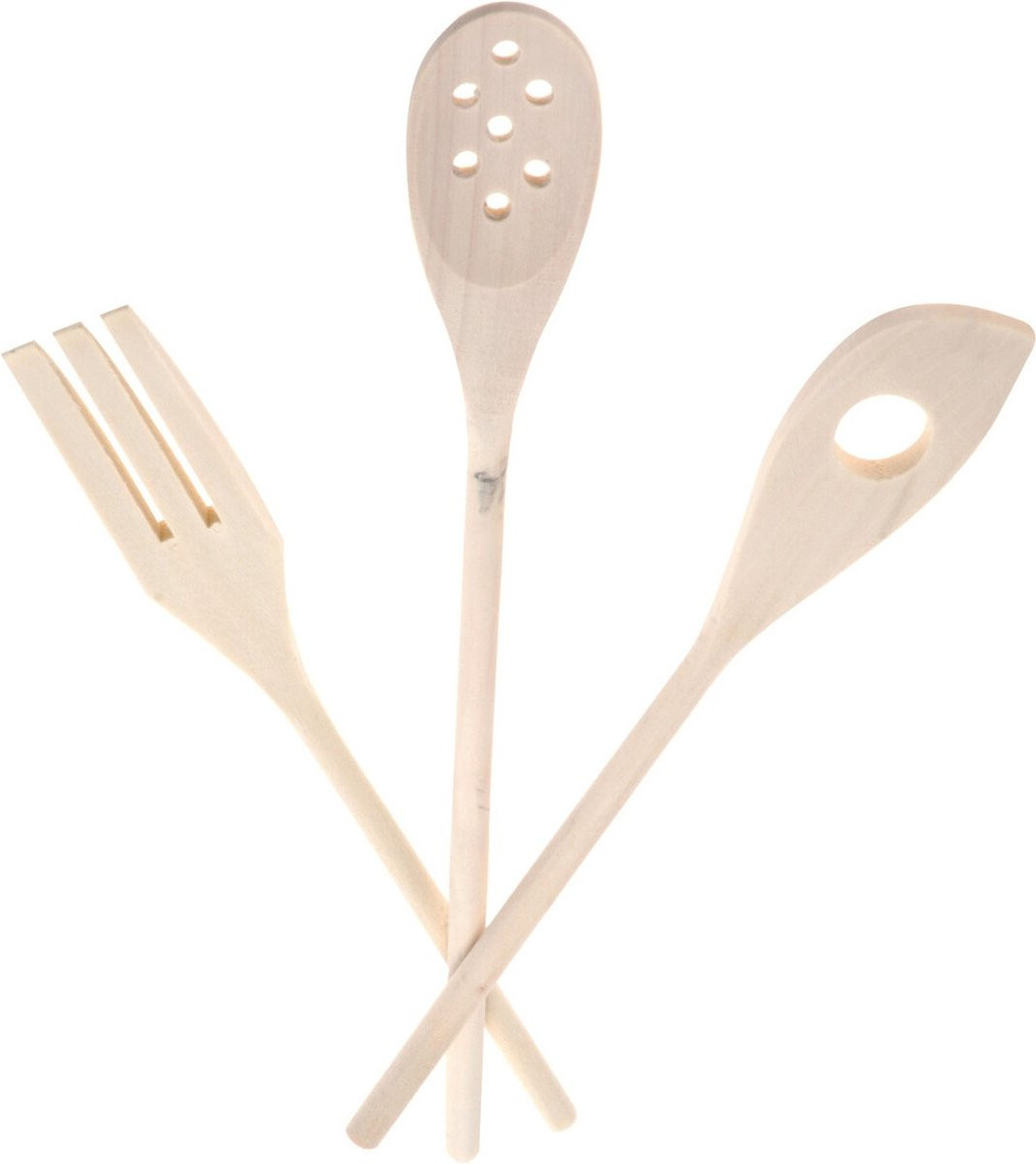 Excellent Houseware Set van 6 houten keukenlepels