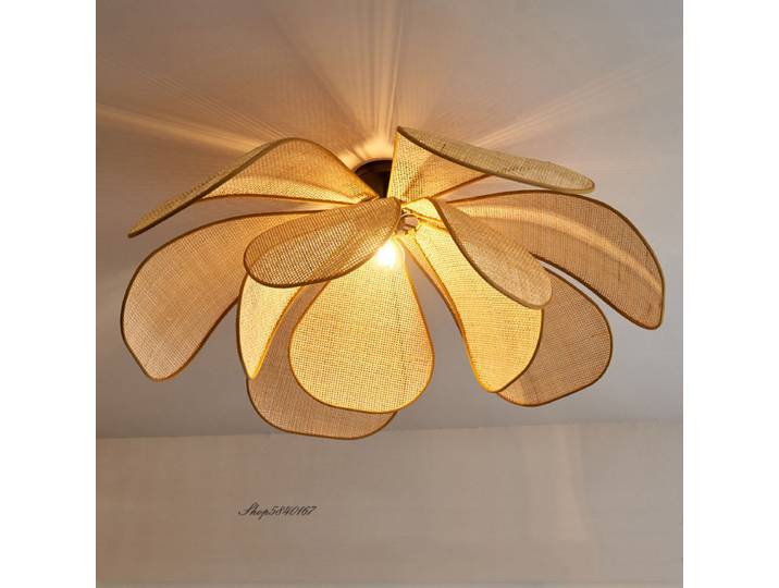 Lustre suspendu en rotin fait main, design créatif, pour salon, salle à manger, luminaires minimalistes, décoration intérieure