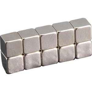 Böttcher-AG Magnete N42, silber, Neodym Magnet, 10 x 10 mm, Höhe 10 mm, Würfelmagnet, 10 Stück