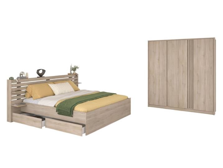 Schlafzimmerset ESCALE 24 3-teilig braun