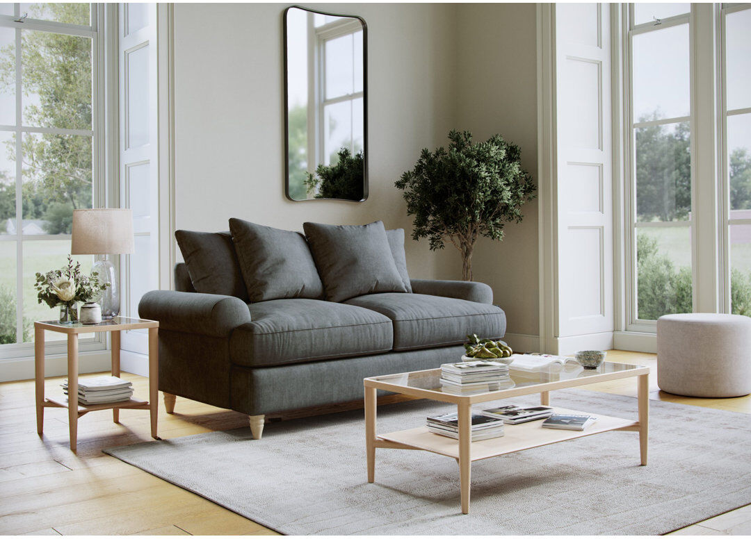 Rosalind Wheeler Eluster 2 Seater Sofa Grey 95cm H X 156cm W X 99cm D