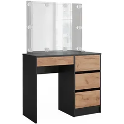 Vicco, Schminktisch, Sherry mit Spiegel & LED-Beleuchtung (90 x 40 x 75 cm)