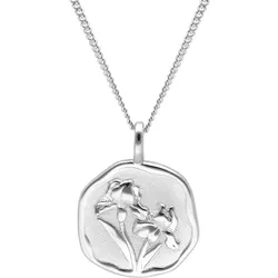 trendor 68000-02 Halskette mit Monatsblume Februar 925 Silber Rhodiniert, 45 cm