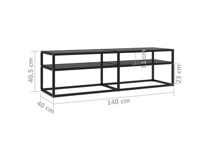 Meuble TV - VIDAXL - Noir - Verre trempé - 140x40x40 5 cm - Design contemporain