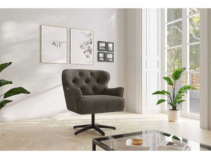 Sessel Lodging Grau Flachgewebe Euron 83 x 97 x 87cm