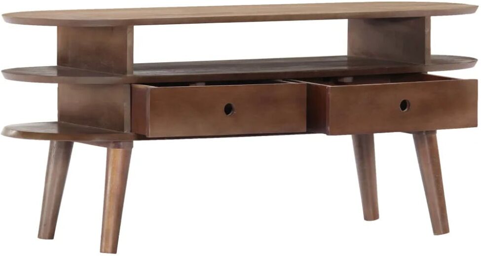Helloshop26 Meuble tv 110 x 110 x 35 x 50 cm bois marron Marron 110x50x35cm