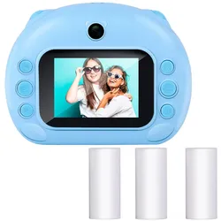 Casativo Sofortbildkamera, 12MP, blau, mit 3 Druckpapier-Ersatzrollen, Sofortbildkamera, Blau