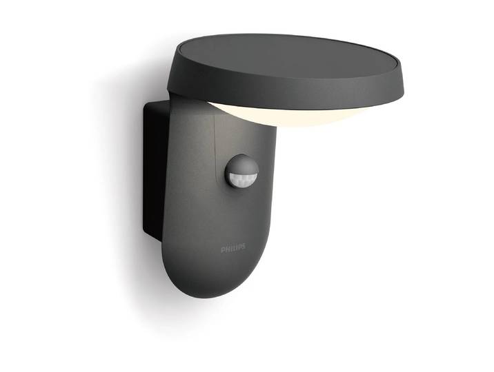 PHILIPS Aussen-Wandleuchte Tyla HV 9W mit Sensor, Anthrazit , schwarz, H: 18,8cm, Leuchten, Aussen-Wandleuchte