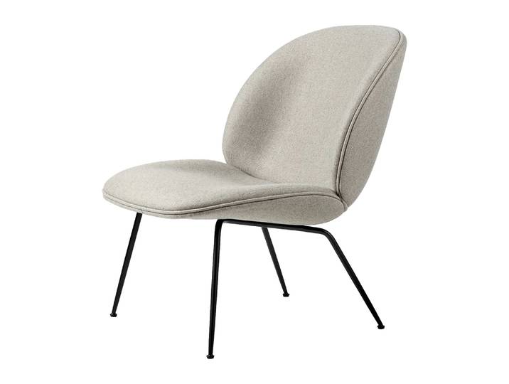 GUBI Beetle lounge chair fully upholstered conic base Plain 0025-black