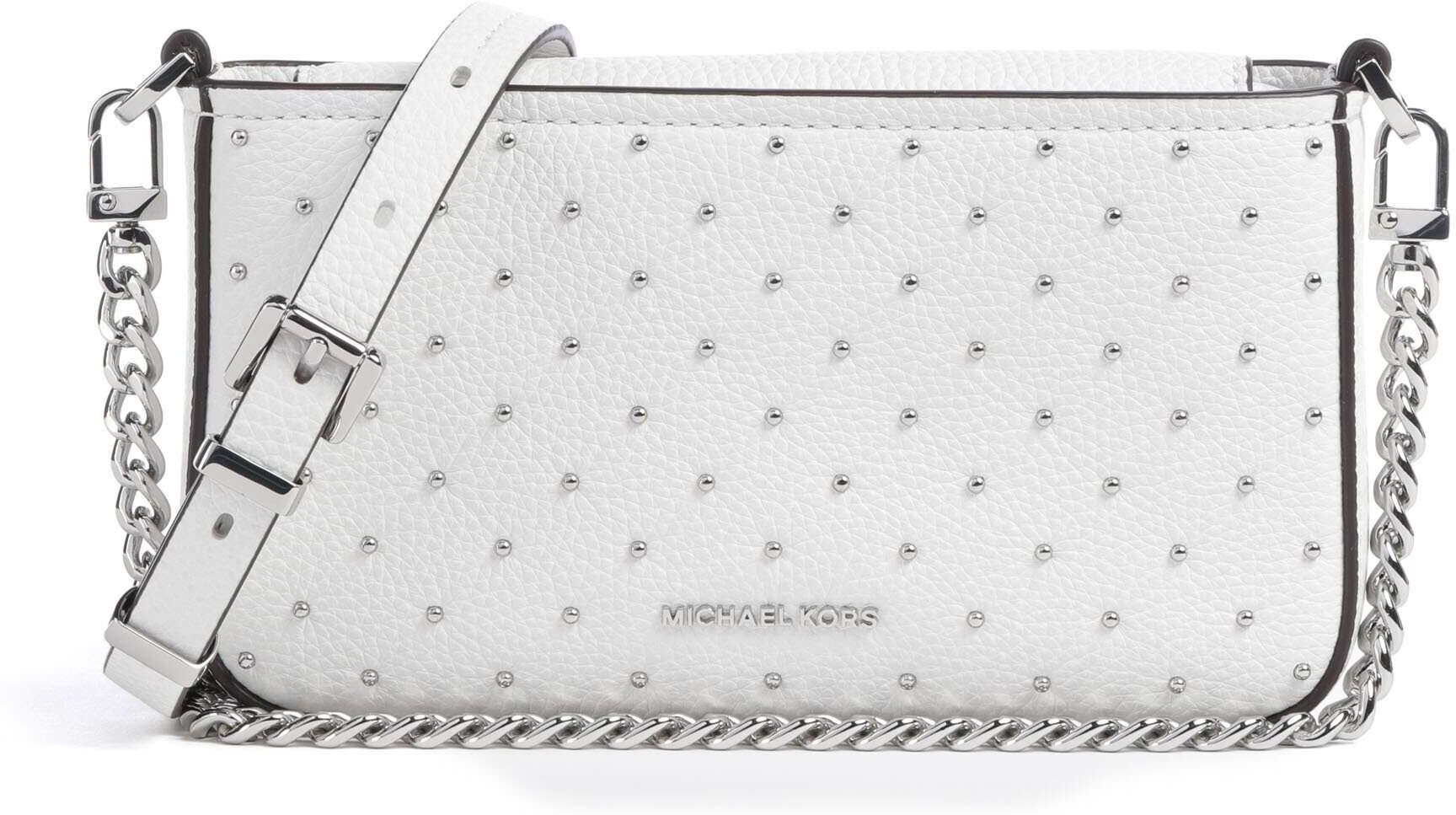 Michael Kors Bryant Small Umhängetasche aus Leder, weiß