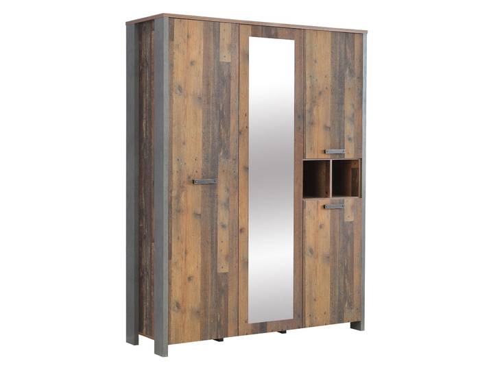 Califfo Drehtürenschrank I Altes Holz Optik Beton Optik