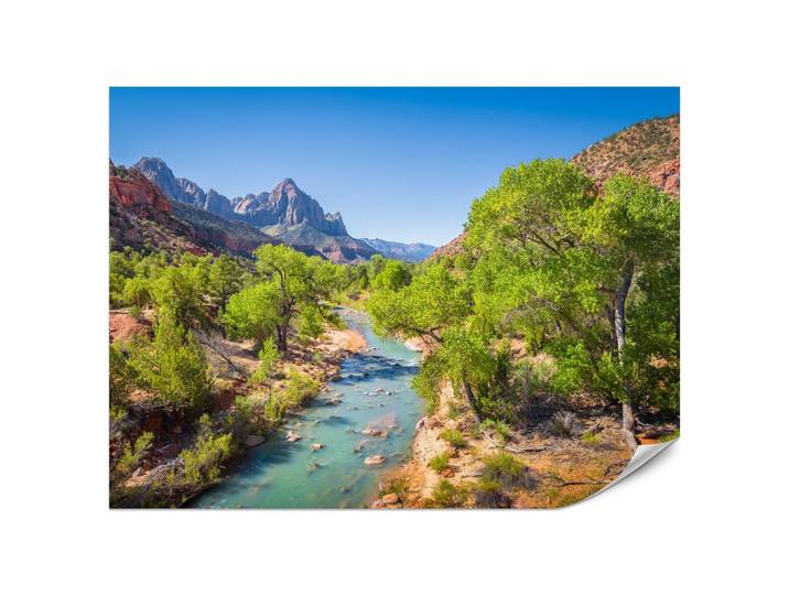 FOTOTAPETE für Esszimmer Virgin River Bäume Felsen Berge Natur 200x140