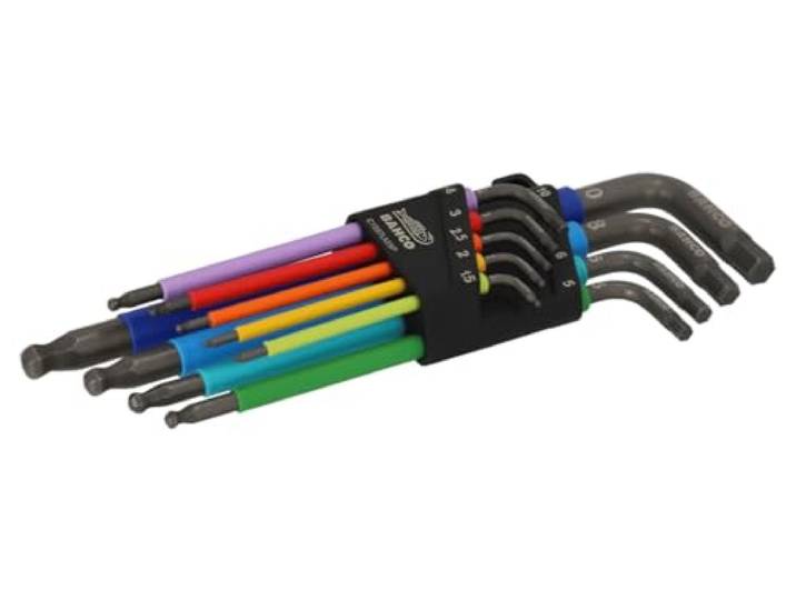 BAHCO Jeu de 9 clés mâles six pans colorées à tête sphérique