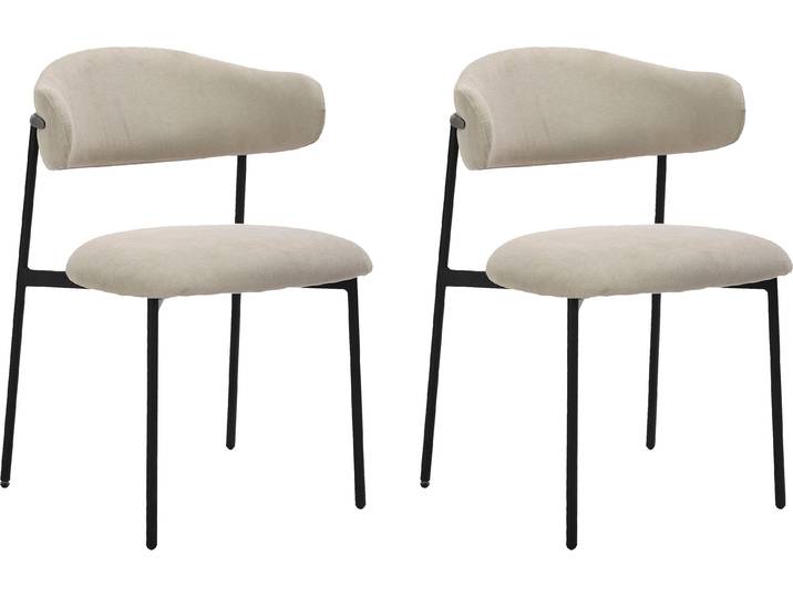 Esszimmerstuhl BYLIVING Jersey (2er-Set) , grau (taupe), B:58cm H:78cm T:54,5cm, Stühle, Esszimmerstuhl, Gestell Metall schwarz, Küchenstuhl, Webstoffbezug, diverse Farben