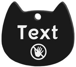 Uplifted Finds Custom Laser Engraved Stainless Steel Cat Face ID Tag black 387 s