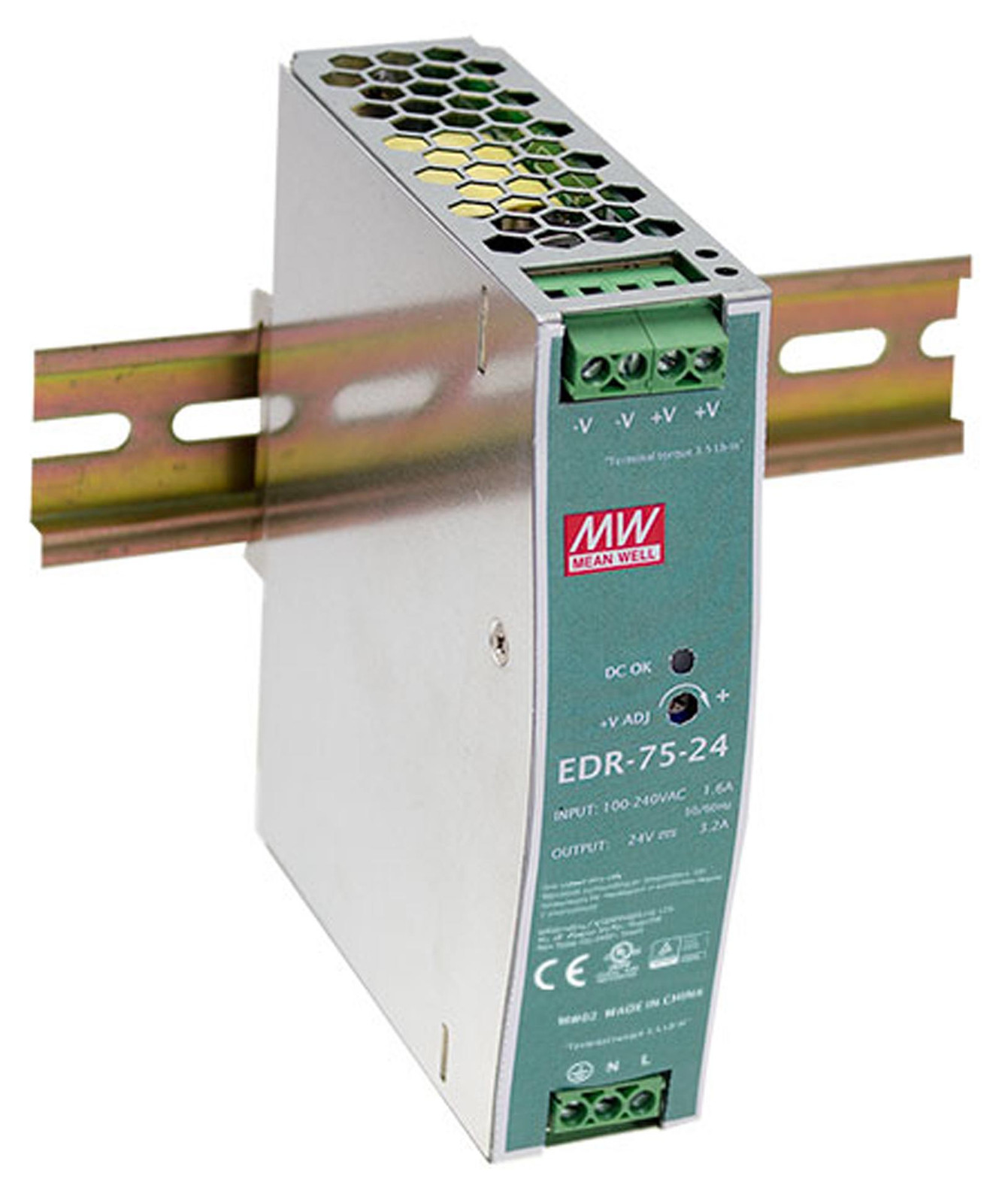 Level One POW-2431 Industriële voeding, 24VDC, 75W, voor montage op DIN-rail