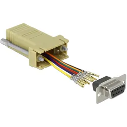 DELOCK D-Sub 9 Pin Buchse zu RJ45 Buchse Montagesatz grau