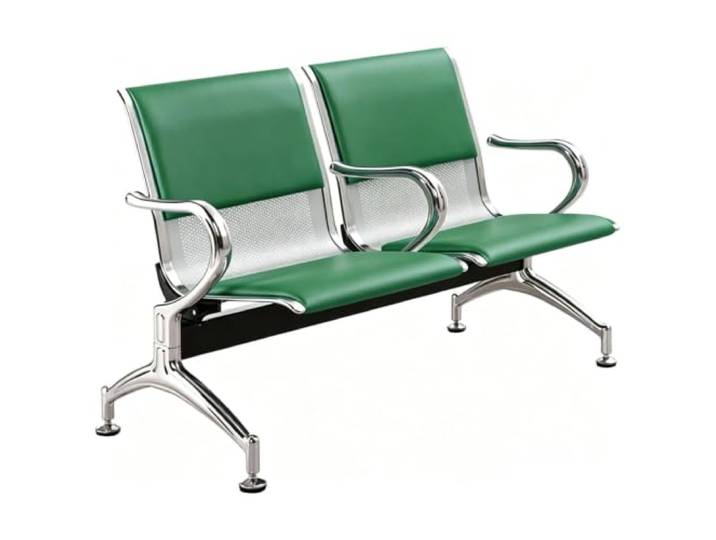 YPIOUREN Stuhl Esszimmer, Wartezimmer Stühle, Wartebank Weiches Sitzkissen, Belastbar Bis 100 Kg, Kratzfester Bodenschutz(Dark green)